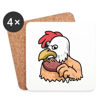 Go Vegan Animals Kanibal Fantasy Meat Chicken Horror - Coasters (set of 4) - white - Front