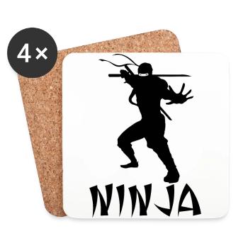 ninja noir cool - Dessous de verre (lot de 4) - blanc - Devant