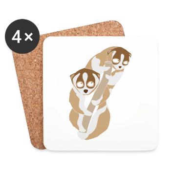Slow Loris - Coasters (set of 4) - white - Front