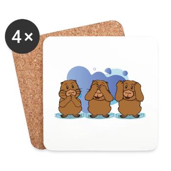 capybara wasserschweine - Untersetzer (4er-Set) - Weiß - Vorne