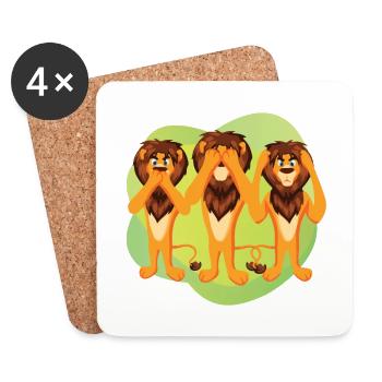 Lion - Dessous de verre (lot de 4) - blanc - Devant