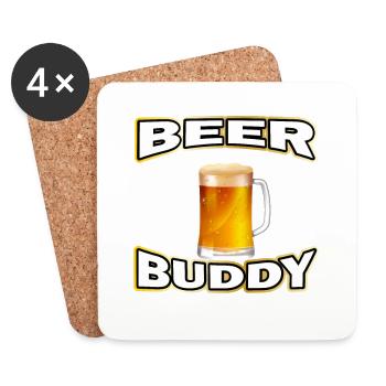 Beer Buddy Beer Mug - Coasters (set of 4) - white - Front