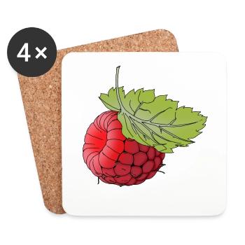 Leckere Himbeere Geschenkidee für Obstsalat Fans - Untersetzer (4er-Set) - Weiß - Vorne