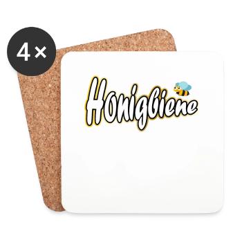 Honigbiene mit Biene - Untersetzer (4er-Set) - Weiß - Vorne