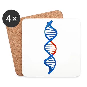 Doppelhelix DNA DNS Test Geschenkidee für Forscher - Untersetzer (4er-Set) - Weiß - Vorne
