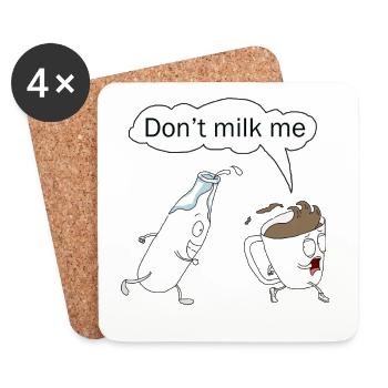 drôle café lait cadeau de chemise - Dessous de verre (lot de 4) - blanc - Devant
