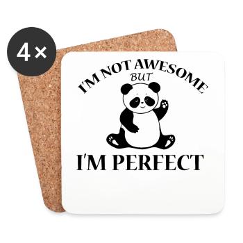 panda drôle sort cadeau shirt - Dessous de verre (lot de 4) - blanc - Devant