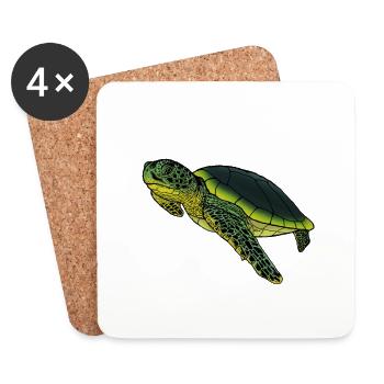 Alte Schildkröte mit Erfahrung Geschenkidee Tiere - Untersetzer (4er-Set) - Weiß - Vorne
