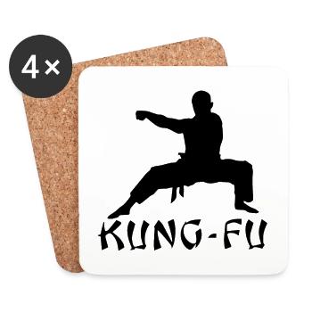 kung fu geschenkshirt - Untersetzer (4er-Set) - Weiß - Vorne