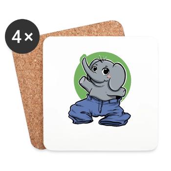 Elephant pants Sweet gift - Coasters (set of 4) - white - Front