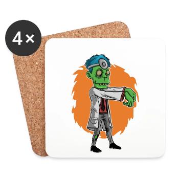 Zombie Arzt Geschenk Zahnarzt Doktor - Untersetzer (4er-Set) - Weiß - Vorne