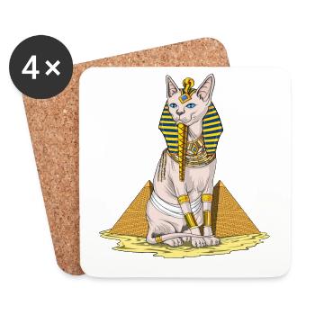 Ägyptische Mythologie Sphynx Cat God Ancient Egypt - Untersetzer (4er-Set) - Weiß - Vorne