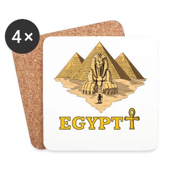 Sphinx-alte Mythologie der ägyptischen Pyramiden - Untersetzer (4er-Set) - Weiß - Vorne