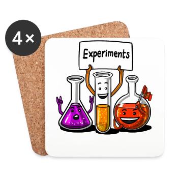 Chemie-Wissenschafts-Experimente Lustiger Schüler - Untersetzer (4er-Set) - Weiß - Vorne
