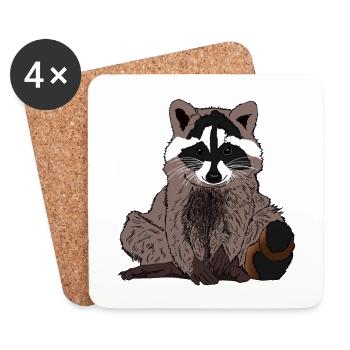 great raccoon gift idea for cute raccoons - Coasters (set of 4) - white - Front