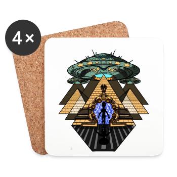 Alien Abduction Pyramides égyptiennes Anunnaki - Dessous de verre (lot de 4) - blanc - Devant