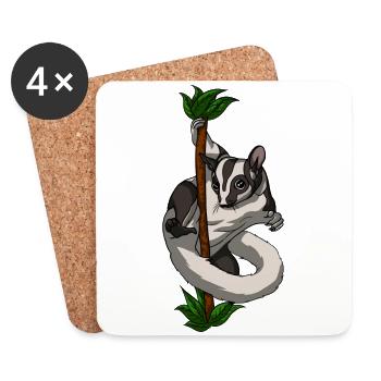 Sugar Glider Pole Dancing Animal - Untersetzer (4er-Set) - Weiß - Vorne