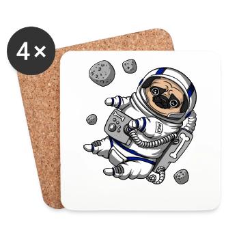 Animal de compagnie astronaute - Dessous de verre (lot de 4) - blanc - Devant