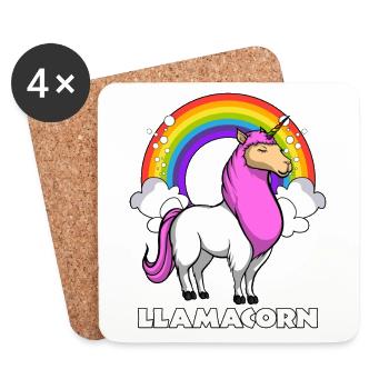 Llamacorn Licorne Llama Alpaga Animal Magique - Dessous de verre (lot de 4) - blanc - Devant