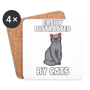 Katze Kätzchen Süße Lustige Maine Coon Geschenk - Untersetzer (4er-Set) - Weiß - Vorne