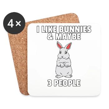 Lapin lapin lapin nain lapin mignon cadeau De Rex - Dessous de verre (lot de 4) - blanc - Devant
