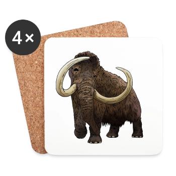 cooles Mammut aus der Eiszeit Geschenkidee - Untersetzer (4er-Set) - Weiß - Vorne