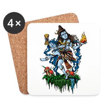 Lord Shiva Dancing Nataraja Hindu-Gott - Untersetzer (4er-Set) - Weiß - Vorne