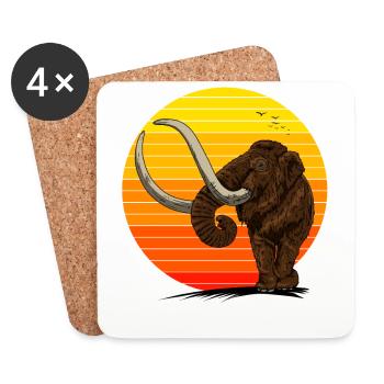 Beautiful mammoth in the sun Gift idea made of ice - Coasters (set of 4) - white - Front