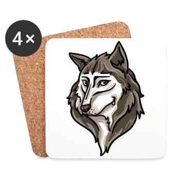 Wolf Wölfe Werwolf Mond Vollmond Lustiger Wilder - Untersetzer (4er-Set) - Weiß - Vorne