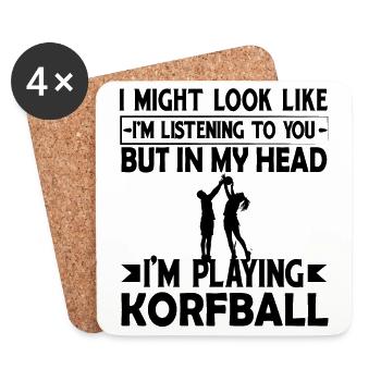 Korfball Gift Idea Funny saying - Coasters (set of 4) - white - Front