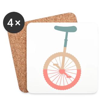 Roue de l’art cirque Idée cadeau - Dessous de verre (lot de 4) - blanc - Devant