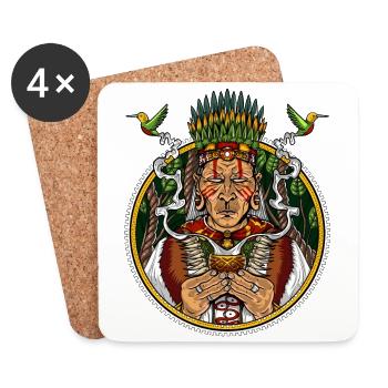 Ayahuasca DMT Shaman Psychedelic Trip - Untersetzer (4er-Set) - Weiß - Vorne