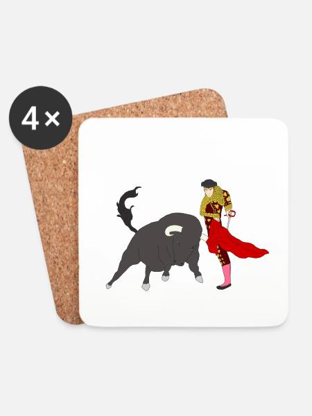 Stierkampf Torero Geschenk Shirt - Untersetzer (4er-Set) - Weiß