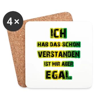 Lustige Pubertät Sprüche | Geschenk-Idee für Teens - Untersetzer (4er-Set) - Weiß - Vorne