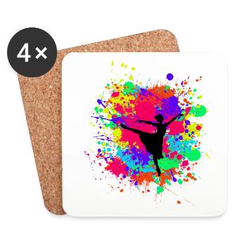Schöne prima Ballerina in Farbkleckse Geschenk - Untersetzer (4er-Set) - Weiß - Vorne