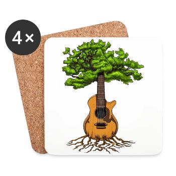 Akustikgitarre Zen Tree Of Life - Untersetzer (4er-Set) - Weiß - Vorne