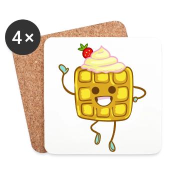 Waffle pancakes pancakes pancakes Sweet - Coasters (set of 4) - white - Front