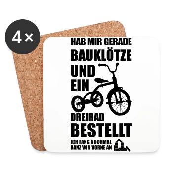 Lustige Sprüche Kindheit Optimismus Geschenkidee - Untersetzer (4er-Set) - Weiß - Vorne