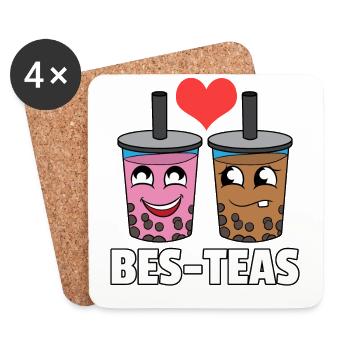 Bubble Tea Pearl Milk Tea Boba Tee Milch Geschenk - Untersetzer (4er-Set) - Weiß - Vorne