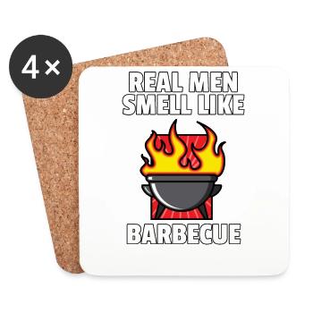 BBQ Grillen Griller Grill Grillmeister Meister - Untersetzer (4er-Set) - Weiß - Vorne
