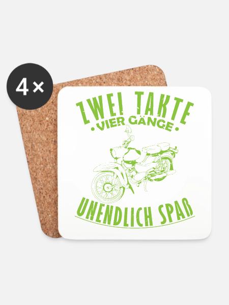 Moped DDR Geschenk - Untersetzer (4er-Set) - Weiß