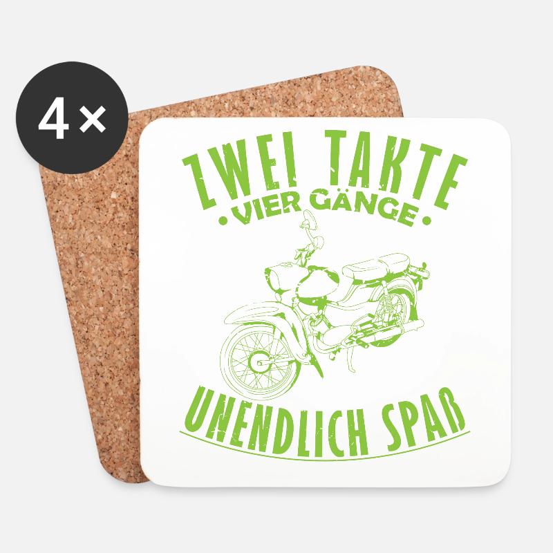 Moped DDR Geschenk - Untersetzer (4er-Set) - Weiß