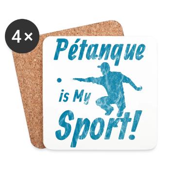 Pétanque is My Sport! - Untersetzer (4er-Set) - Weiß - Vorne