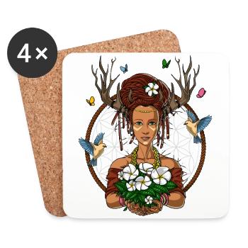 Ayahuasca Shaman Hippie Forest - Coasters (set of 4) - white - Front