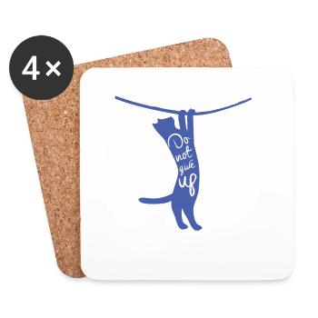Motivation chat Sport Doux Tendance Cadeau - Dessous de verre (lot de 4) - blanc - Devant