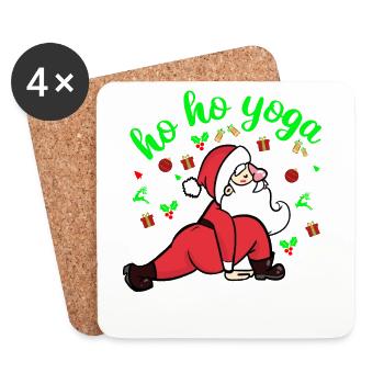 Santa Claus Yoga Santa Claus Christmas Gift - Coasters (set of 4) - white - Front