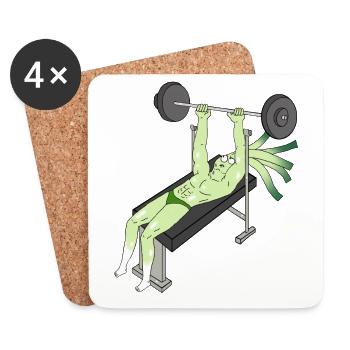 Bench Press Gym Fitness Leek Gift - Coasters (set of 4) - white - Front