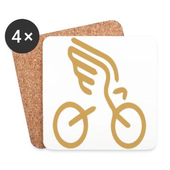 Cycliste de conception d'aile de vélo cool - Dessous de verre (lot de 4) - blanc - Devant