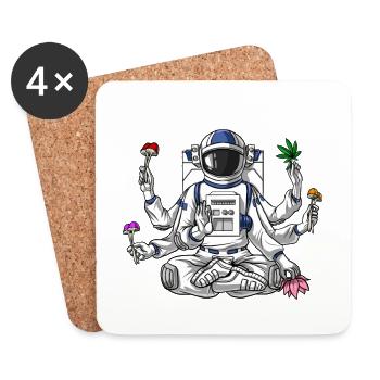 Psychonaut Psychedelic Astronaut Meditation - Coasters (set of 4) - white - Front
