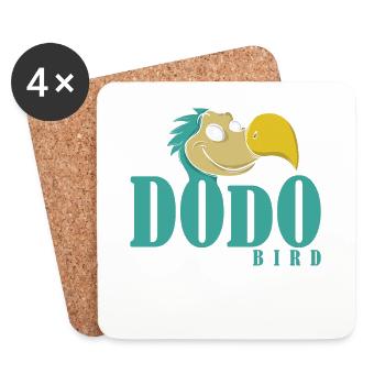 Dodo font with dodo head - Coasters (set of 4) - white - Front